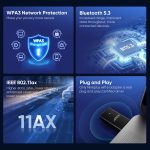 EDUP EP-AX910 900Mbps WiFi 6 Bluetooth 5,3 USB WiFi Adapter Dual-Band Drahtlose Netzwerkkarte, EP-AX910 – Bild 6