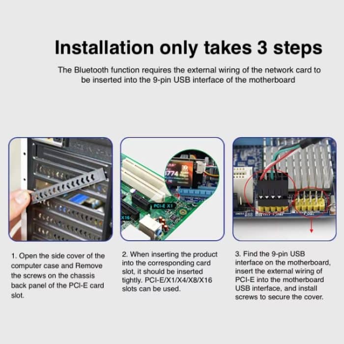 EDUP EP-BE9715 8774Mbps WiFi 7 Bluetooth 5.4 Tri-Band PCI-E WiFi Adapter Drahtlose Netzwerkkarte, EP-BE9715 – Bild 6