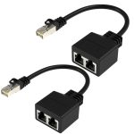 Paar RJ45 CAT6 / CAT5 8-poliger Ethernet-Kabelsplitter 2-in-1-Netzwerkverlängerungsadapter, Pair