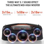 HOPESTAR A60 100W Tragbarer, wasserdichter IPX6-Bluetooth-Lautsprecher für den Außenbereich mit Mikrofon – Bild 2