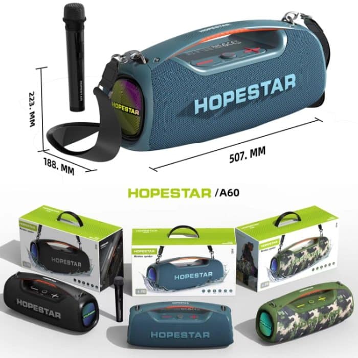 HOPESTAR A60 100W Tragbarer, wasserdichter IPX6-Bluetooth-Lautsprecher für den Außenbereich mit Mikrofon – Bild 11