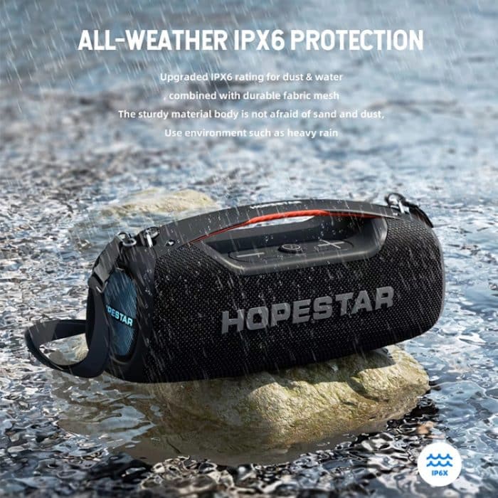 HOPESTAR A60 100W Tragbarer, wasserdichter IPX6-Bluetooth-Lautsprecher für den Außenbereich mit Mikrofon – Bild 10