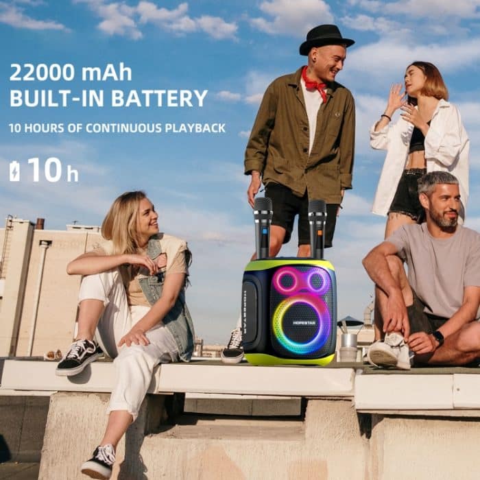 HOPESTAR PARTY130 Bluetooth-Lautsprecher mit langer Lebensdauer und Dual-Mikrofon für den Außenbereich – Bild 9