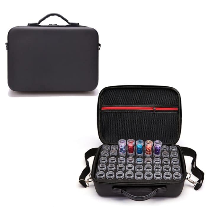 EDA00747502.jpg 54 Flaschen Diamant-Malerei-Zubehör, Behälter, Aufbewahrungstasche, Box, Tragetasche, Diamant-Stickerei-Werkzeuge, Umhängetasche, Contains 54 Small Bottles, Without Bottle – Bild 1