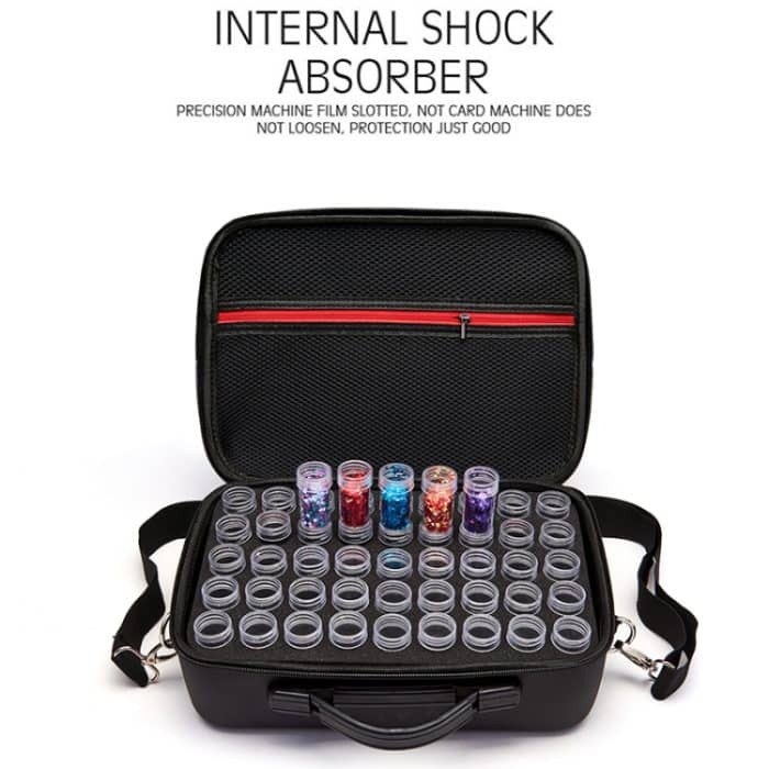 54 Flaschen Diamant-Malerei-Zubehör, Behälter, Aufbewahrungstasche, Box, Tragetasche, Diamant-Stickerei-Werkzeuge, Umhängetasche, Contains 54 Small Bottles, Without Bottle – Bild 4