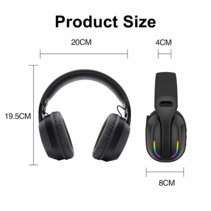 Bluetooth 5.4 Kopfmontiertes RGB-kabelloses Bluetooth-Gaming-Headset, B500 – Bild 2