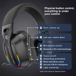 Bluetooth 5.4 Kopfmontiertes RGB-kabelloses Bluetooth-Gaming-Headset, B500 – Bild 4