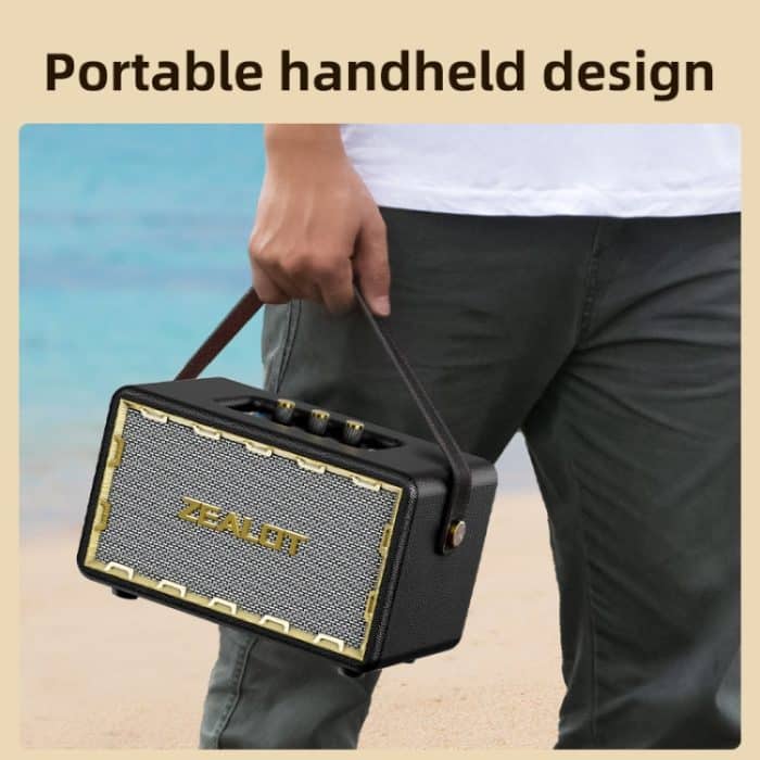 Zealot MT01M Retro Card Tragbarer kabelloser Bluetooth-Lautsprecher mit zwei Mikrofonen, MT01 + 2 Mic – Bild 8