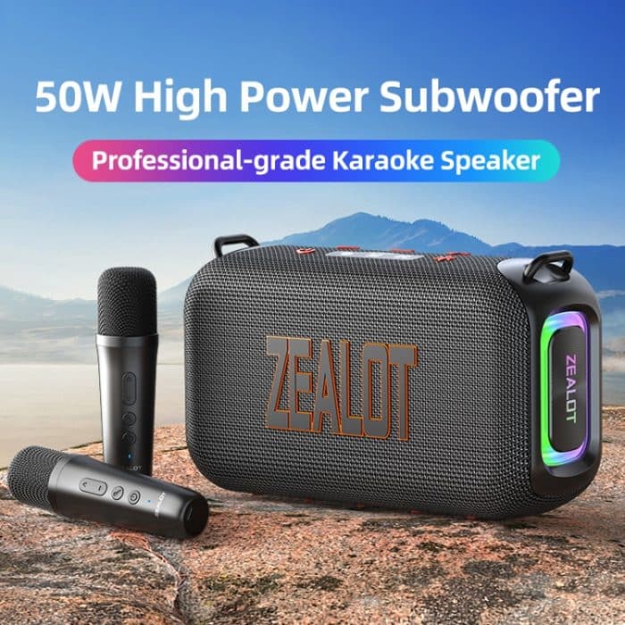 Zealot S85M 50W tragbarer Bluetooth-Lautsprecher für den Außenbereich mit zwei Mikrofonen, S85 + 2 Mic – Bild 2