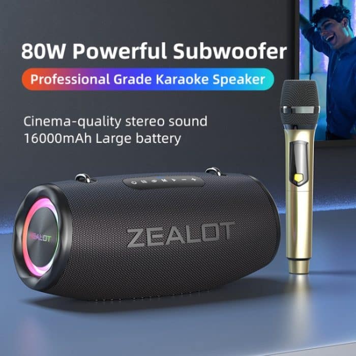 Zealot S87M 80W Tragbarer RGB-Bluetooth-Außenlautsprecher mit Mikrofon, S87 + 1 Mic – Bild 2