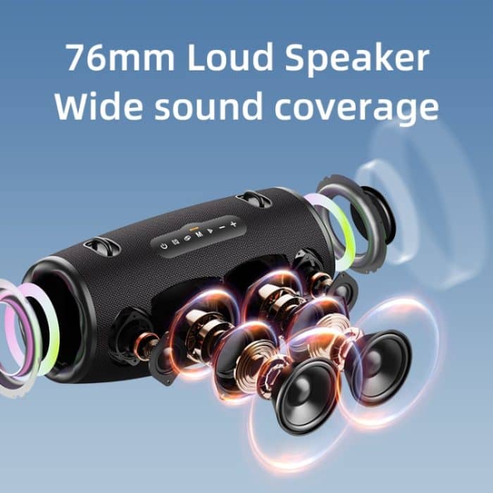 Tragbarer RGB-Bluetooth-Lautsprecher Zealot S87M 80 W für den Außenbereich mit zwei Mikrofonen, S87 + 2 Mic – Bild 3