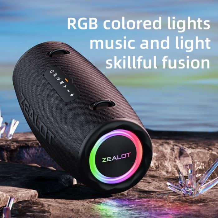 Tragbarer RGB-Bluetooth-Lautsprecher Zealot S87M 80 W für den Außenbereich mit zwei Mikrofonen, S87 + 2 Mic – Bild 7