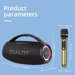 Zealot S97M 80W tragbarer RGB-Bluetooth-Lautsprecher für den Außenbereich mit Mikrofon, S97 + 1 Mic – Bild 11