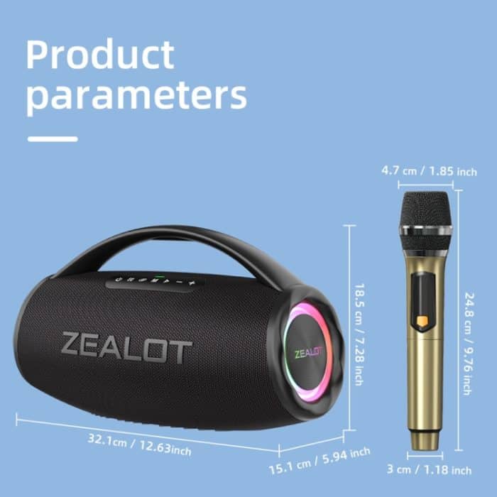 Zealot S97M 80W tragbarer RGB-Bluetooth-Lautsprecher für den Außenbereich mit Mikrofon, S97 + 1 Mic – Bild 11