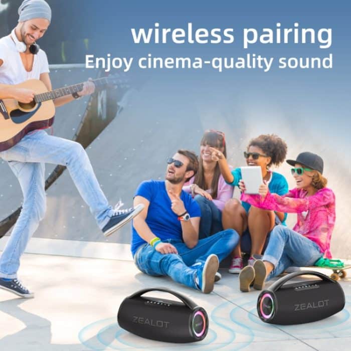 Zealot S97M 80W tragbarer RGB-Bluetooth-Lautsprecher für den Außenbereich mit Mikrofon, S97 + 1 Mic – Bild 9