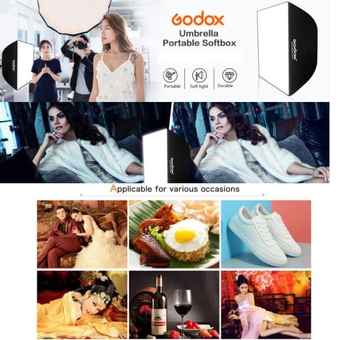 Godox UB-Serie Vier-Ecken-Schirm-Softbox, 50 x 70cm, 60 x 60cm, 70 x 70cm, 60 x 90cm – Bild 6