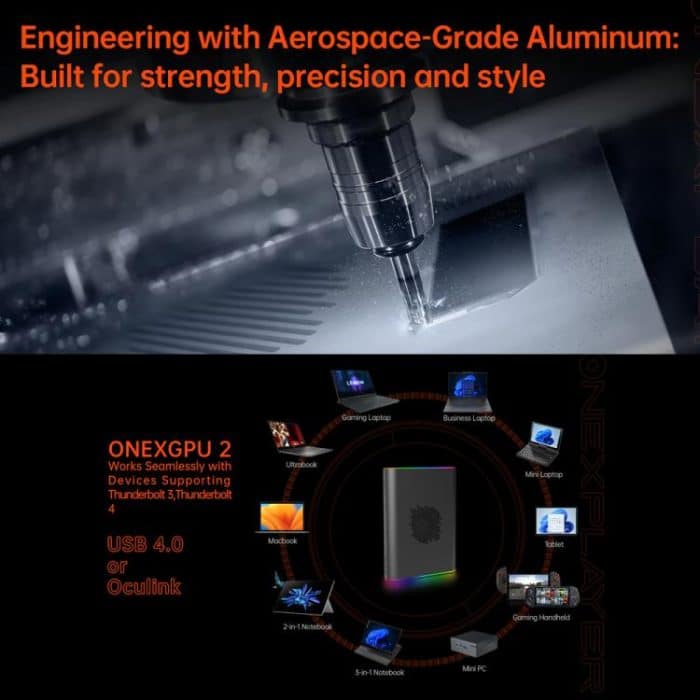 ONE-NETBOOK OneXGPU2 AMD Radeon RX 7800M 12 GB tragbares Erweiterungsdock, OneXGPU2 – Bild 7
