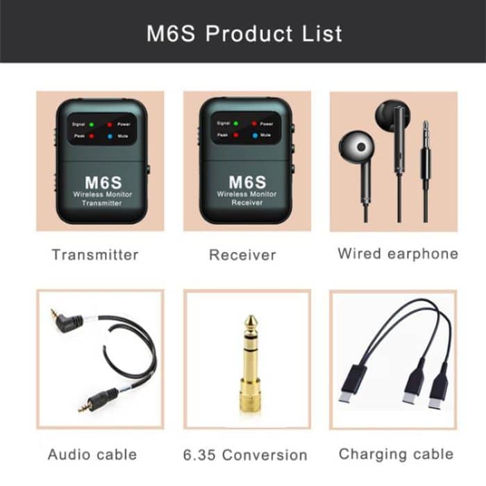 M6S Stereo-In-Ear-Monitorsystem mit 2,4 G Sender und Empfänger – Bild 13