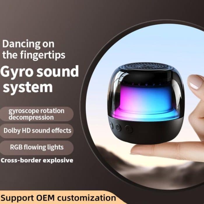 M88 Tragbarer Gyro-RGB-Atmosphärenlicht-Bluetooth-Lautsprecher-Subwoofer, M88 – Bild 2