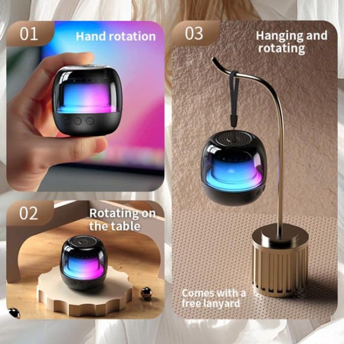 M88 Tragbarer Gyro-RGB-Atmosphärenlicht-Bluetooth-Lautsprecher-Subwoofer, M88 – Bild 4