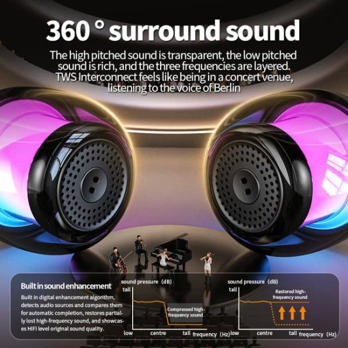 M88 Tragbarer Gyro-RGB-Atmosphärenlicht-Bluetooth-Lautsprecher-Subwoofer, M88 – Bild 9