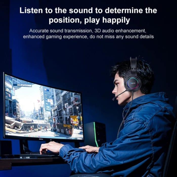 Yesido EK05 USB-Gaming-Headset mit RGB-Licht und Mikrofon, Kabellänge: 1,2 m, EK05 – Bild 4