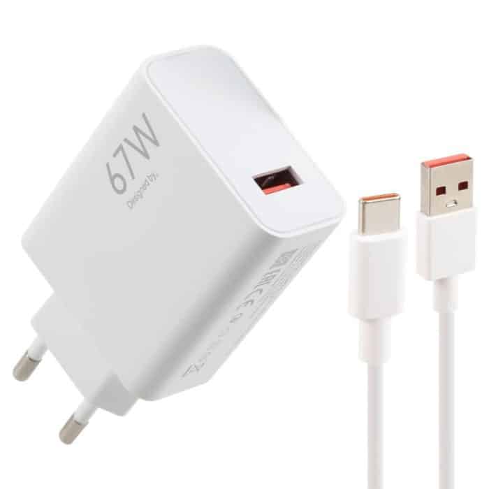 EDA007580001A.jpg 67 W USB-Schnellladegerät mit 1 m langem USB-auf-Typ-C-Kabel, 67W Type-C Cable – Bild 1