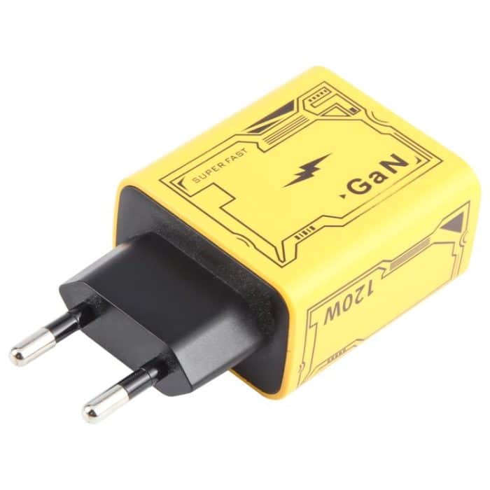 KO-72 GaN 120W Ladeadapter 4 Ports 2 PD 2 QC 3.0 USB und USB-C / Typ-C Schnellladegerät, EU Plug, US Plug – Bild 2