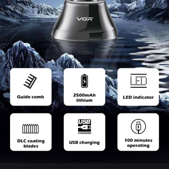 VGR V-653 Professioneller elektrischer USB-Haarschneider mit Halter, V-653 – Bild 4