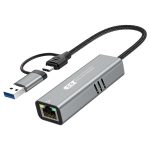 USB-C / Typ-C und USB3.0 auf RJ45 5G Gigabit Kabelgebundener Ethernet-Netzwerkadapter, USB-C / Type-C and USB3.0 to RJ45 Adapter