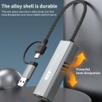 USB-C / Typ-C und USB3.0 auf RJ45 5G Gigabit Kabelgebundener Ethernet-Netzwerkadapter, USB-C / Type-C and USB3.0 to RJ45 Adapter – Bild 10