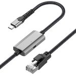 2 m RJ45 auf USB-C/Typ-C Hochgeschwindigkeits-Netzwerkkarten-Ethernet-Kabel