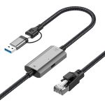2 m RJ45 auf Typ-C/USB 2-in-1 Hochgeschwindigkeits-Netzwerkkarten-Ethernet-Kabel