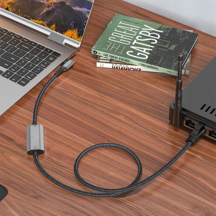 2 m RJ45 auf Typ-C/USB 2-in-1 Hochgeschwindigkeits-Netzwerkkarten-Ethernet-Kabel – Bild 7