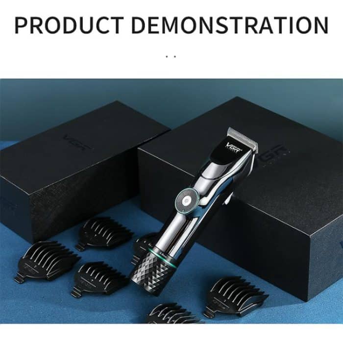 VGR V-256 5-Gang-Feineinstellung Digitalanzeige USB-Haarschneider mit Halter, V-256 – Bild 4