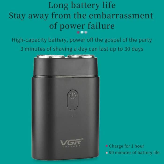 VGR V-341 Tragbarer Elektrorasierer mit rotierendem 2-Schneidkopf, V-341 – Bild 9