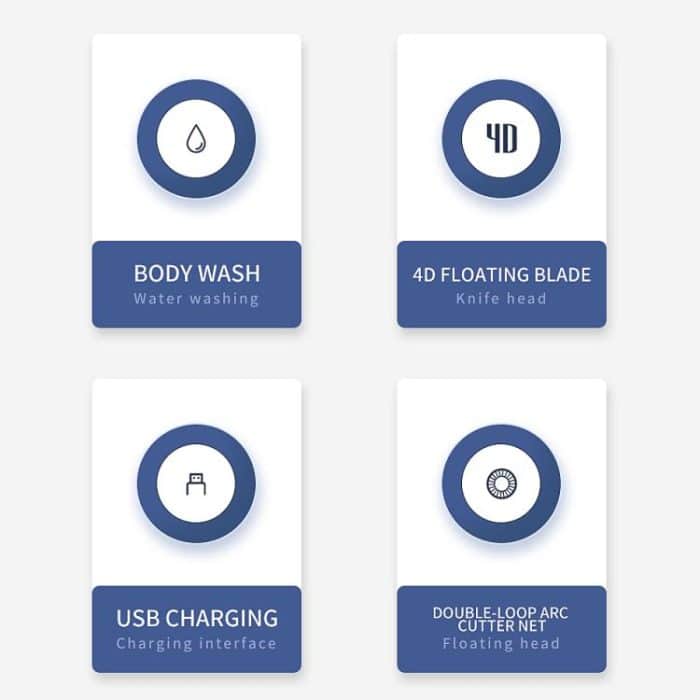 VGR V-395 Elektrorasierer mit sechs Schneidköpfen und IPX6, V-395 – Bild 5