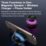 R9 Portable RGB Light Smart Bluetooth Speaker Magnetic Phone Holder Wireless Charger, R9 (Black), R9 (White) – Bild 6