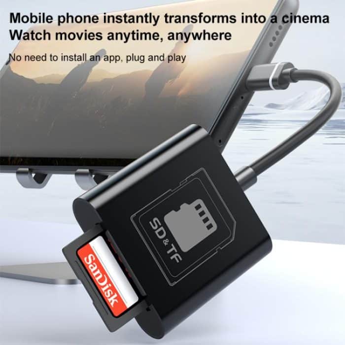 2 in 1 SD + TF Card Slot Reader, Type-C, USB+8 Pin – Bild 6