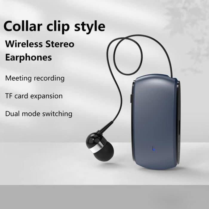 K68 Card Business Collar Clip Type Single Ear Bluetooth Earphones – Bild 3