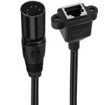 XLR 5 Pin Male to RJ45 Female Audio Cable, Length: 30cm, Male to RJ45 Female