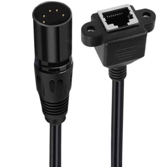 XLR 5 Pin Male to RJ45 Female Audio Cable, Length: 30cm, Male to RJ45 Female – Bild 1