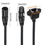 XLR 5 Pin Female to RJ45 Female Audio Cable, Length: 30cm, Female to RJ45 – Bild 4