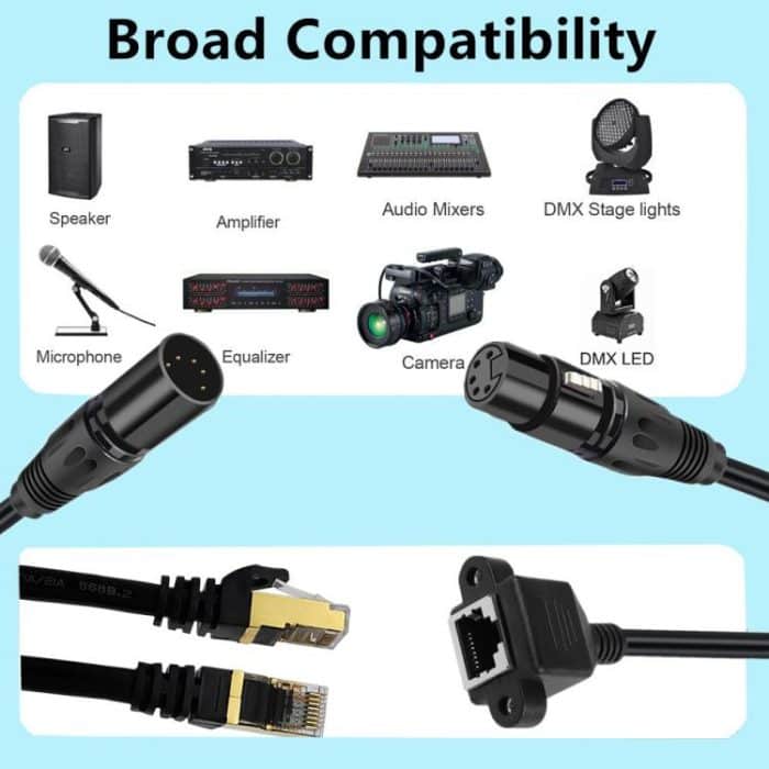 XLR 5 Pin Female to RJ45 Female Audio Cable, Length: 30cm, Female to RJ45 – Bild 6