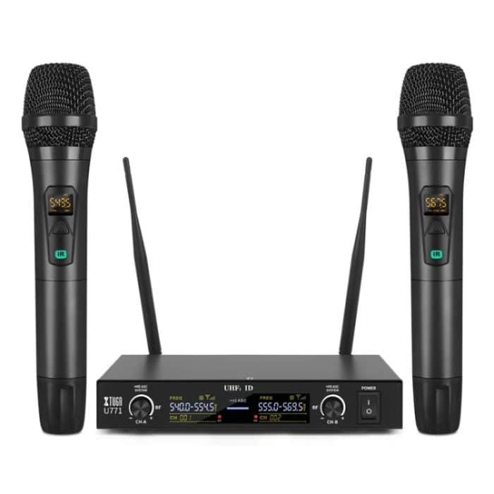 XTUGA U-771 UHF Lapel Two Way Radio Wireless Microphone, 2 Microphone + Host, 2 BodyPacks + Host, 1 Mic + 1 BodyPacks + Host – Bild 1