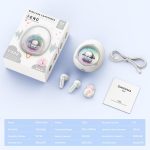 ONIKUMA T302 RGB Cute Unique Doll BT 5.4 Wireless Earphones, White, Pink – Bild 2