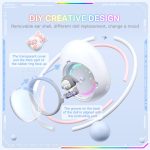 ONIKUMA T302 RGB Cute Unique Doll BT 5.4 Wireless Earphones, White, Pink – Bild 4