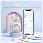 ONIKUMA T302 RGB Cute Unique Doll BT 5.4 Wireless Earphones, White, Pink – Bild 5