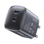 USAMS CC305 T66 45W Dual USB-C / Type-C GaN Fast Charger, EU Plug, CC305