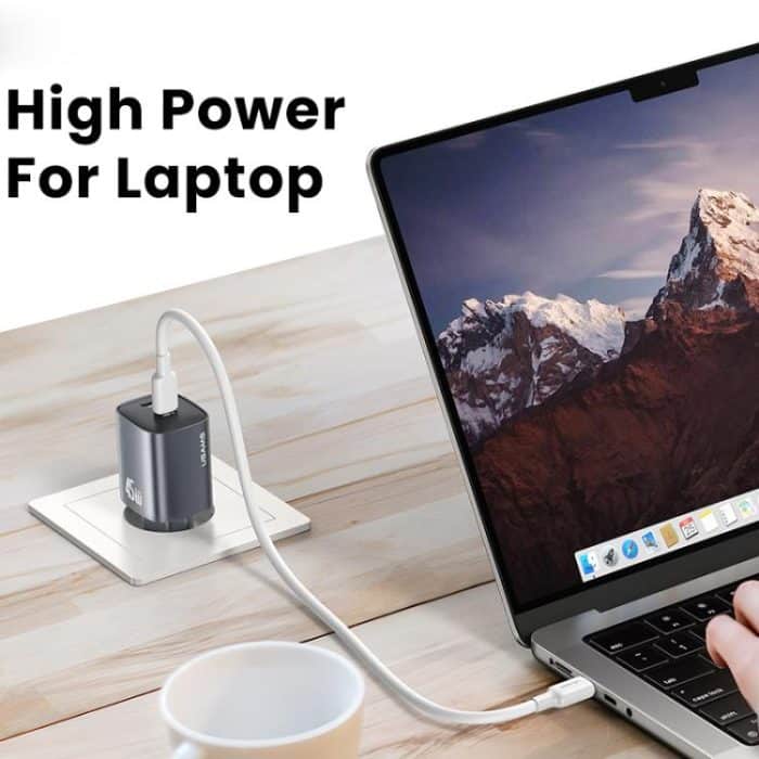 USAMS CC305 T66 45W Dual USB-C / Type-C GaN Fast Charger, EU Plug, CC305 – Bild 4